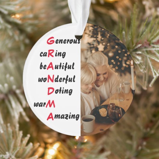 Persoonlijke foto met Grandma Quote Ornament (Boom)