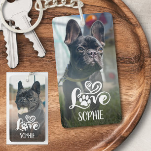Persoonlijke foto met hondenliefde sleutelhanger