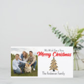 Persoonlijke foto met kerstbomen feestdagenkaart (Staand voorkant)