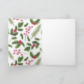 Persoonlijke foto met kerstmis en Holly Feestdagen Kaart (Binnen)