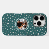 Persoonlijke foto met parels cirkel op turquoise Case-Mate iPhone case (Achterkant (horizontaal))
