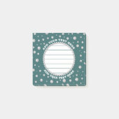 Persoonlijke foto met parels cirkel op turquoise post-it® notes (Voorkant)