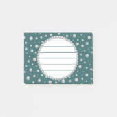 Persoonlijke foto met parels cirkel op turquoise post-it® notes (Voorkant)