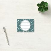 Persoonlijke foto met parels cirkel op turquoise post-it® notes (Kantoor)