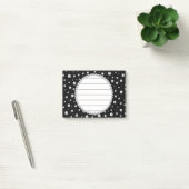 Persoonlijke foto met parels cirkel op zwart post-it® notes (Kantoor)