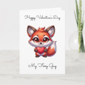 Persoonlijke foto met vos met hart voor Valentijns Kaart (Voorkant)