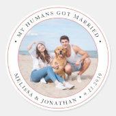 Persoonlijke foto Modern gewoon huwelijk Ronde Sticker (Voorkant)