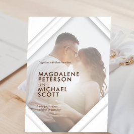 Persoonlijke foto Modern Lijst bruiloft Kaart