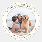 Persoonlijke foto Modern Wedding Favors Ronde Sticker (Voorkant)