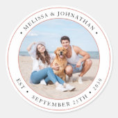 Persoonlijke foto Modern Wedding Ronde Sticker (Voorkant)