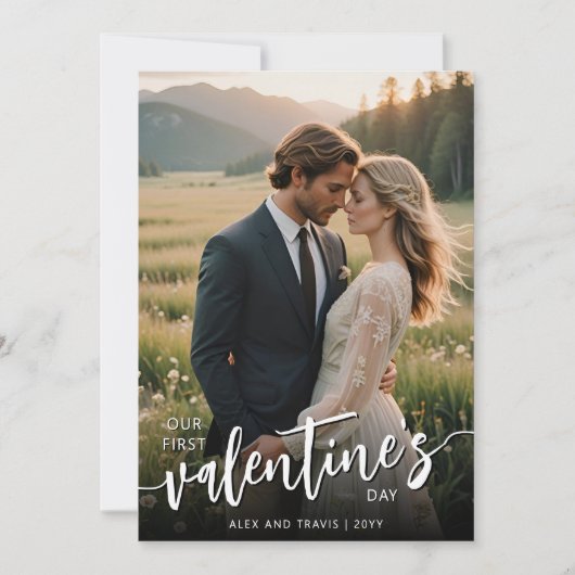 Persoonlijke foto moderne eerste Valentijnsdag Kaart (Voorkant)