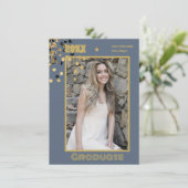 Persoonlijke foto Moderne Grijze Goudsparken Kaart (Staand voorkant)