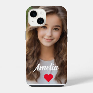 Persoonlijke foto moderne scriptie Naam liefde iPhone 14 Hoesje