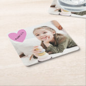Persoonlijke foto Moederdag Vaderdag Kartonnen Onderzetters (Schuin)