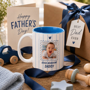 Persoonlijke foto mok 'Goedemorgen papa' van baby