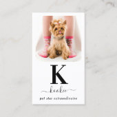 Persoonlijke foto-monogram QR-code Sociale media Visitekaartje (Voorkant)