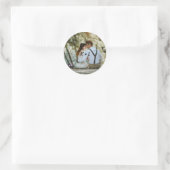 Persoonlijke foto Monogram Weddenschap Ronde Sticker (Tas)