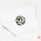 Persoonlijke foto Monogram Weddenschap Ronde Sticker (Envelop)
