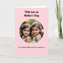 Persoonlijke foto mooie roze Moederdag Feestdagen Kaart