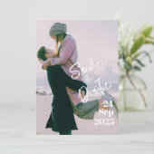 Persoonlijke foto Multicolour Tie Dye Elegant Wedd Save The Date (Staand voorkant)