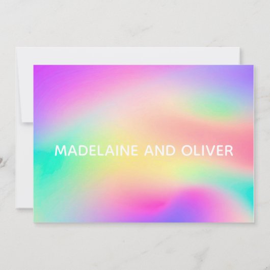 Persoonlijke foto Multicolour Tie Dye Elegant Wedd Save The Date (Achterkant)