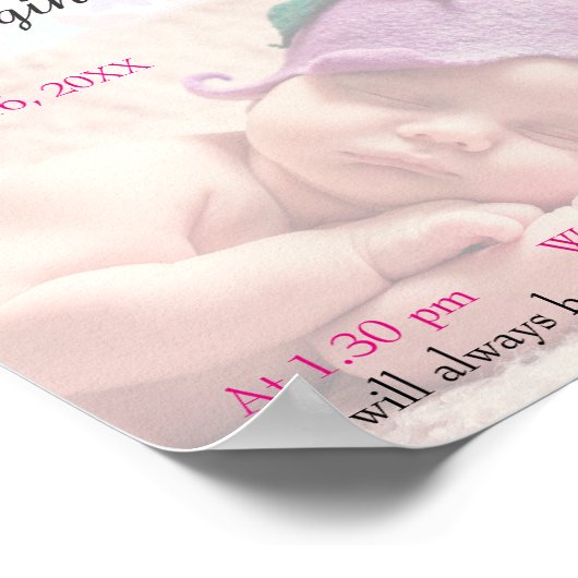 Persoonlijke foto Naam die keepomwille crèche bete Poster (Hoek)