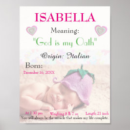 Persoonlijke foto Naam die keepomwille crèche bete Poster