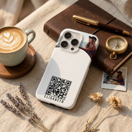 Persoonlijke foto, naam en QR-code telefoonhoesje iPhone 16 Pro Hoesje