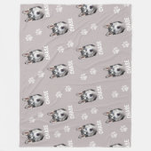 Persoonlijke foto naam hond fleece deken (Voorkant)