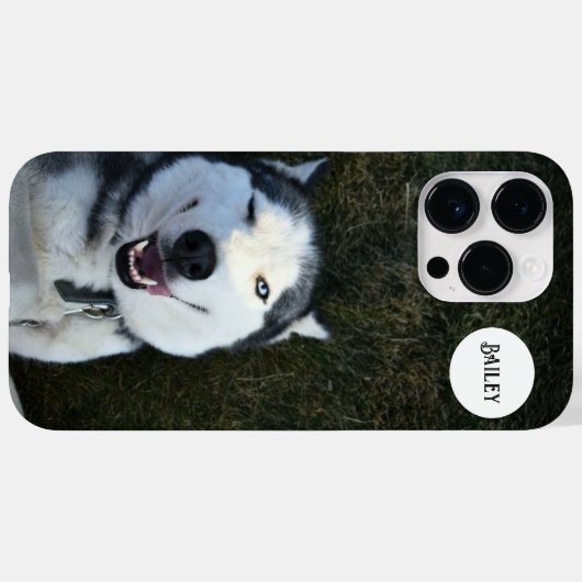 Persoonlijke foto-naam hond monogram aangepast Case-Mate iPhone case (Achterkant (horizontaal))