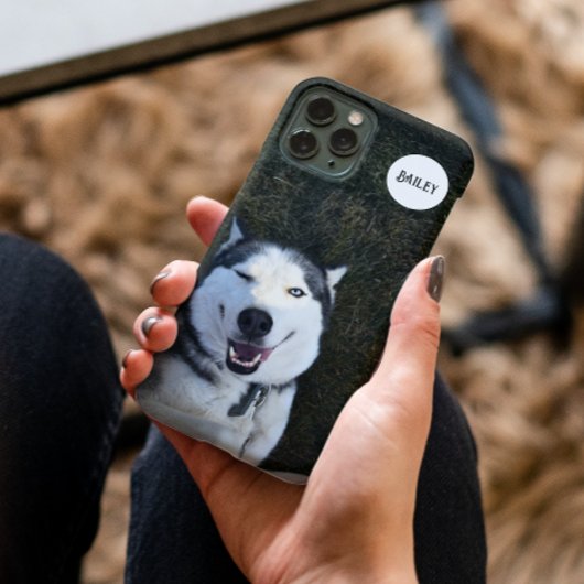 Persoonlijke foto-naam hond monogram aangepast Case-Mate iPhone case