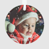 Persoonlijke foto Naam Jaar sneeuw Ornament (achterkant)