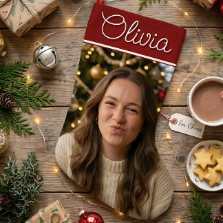Persoonlijke foto naam Kerststokvulling Grote Kerstsok