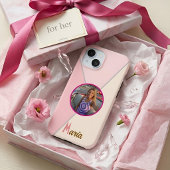 Persoonlijke foto & naam pastel roze kleurblok Case-Mate iPhone case