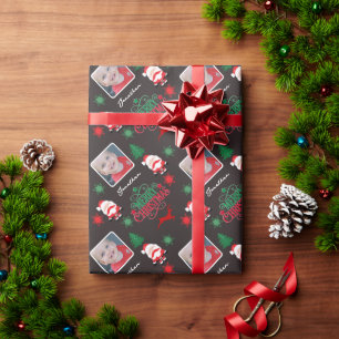 Persoonlijke foto naam Prettig Kerstfeest Cadeaupapier