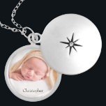 Persoonlijke foto-naam van Baby Locket Ketting<br><div class="desc">Ideaal voor de nieuwe moeder,  pas deze plek aan met de foto en naam van haar pasgeborene. Voeg andere tekst toe zoals je wilt.</div>