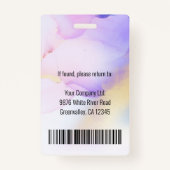 Persoonlijke foto Naam Violet Waterverf Medewerker Badge (Achterkant)