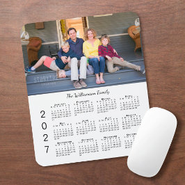 Persoonlijke foto naam witte 2027 kalender muismat