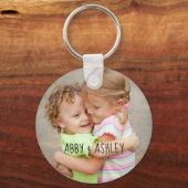 Persoonlijke foto Names Cute Typography Keepomwill Sleutelhanger (Voorkant)