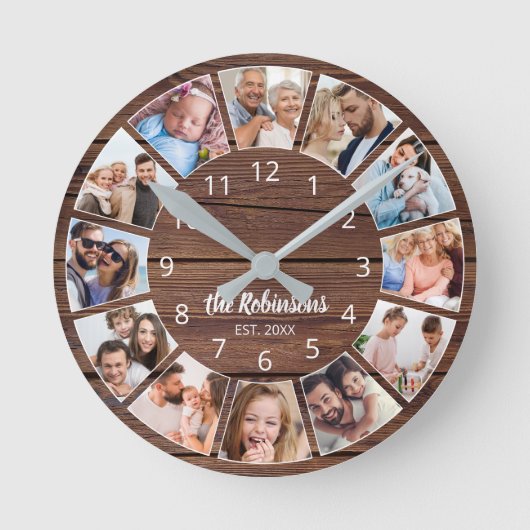 Persoonlijke foto Natuurlijke houtfamilie Ronde Klok (Voorkant)