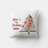 Persoonlijke foto Olivia's 1e Kerstboom Kussen (Voorkant)