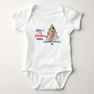 Persoonlijke foto Olivia's 1e Kerstboom Romper