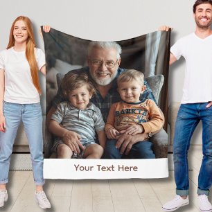 Persoonlijke foto-oma-deken Vlies Zachte cadeau-id Fleece Deken