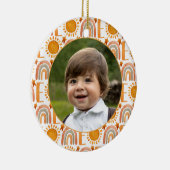 Persoonlijke foto "One" regenboog & Sunshine Keramisch Ornament (Rechts)