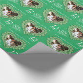 Persoonlijke foto op 12e trouwdag cadeaupapier (Hoek)