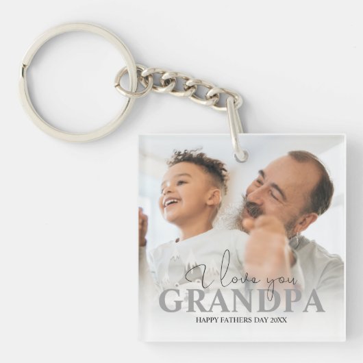Persoonlijke foto opa sleutelhanger (Voorkant)