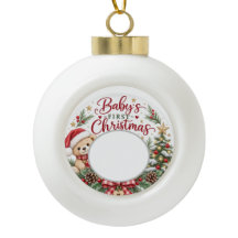 Persoonlijke foto-ornament voor baby's eerste kers