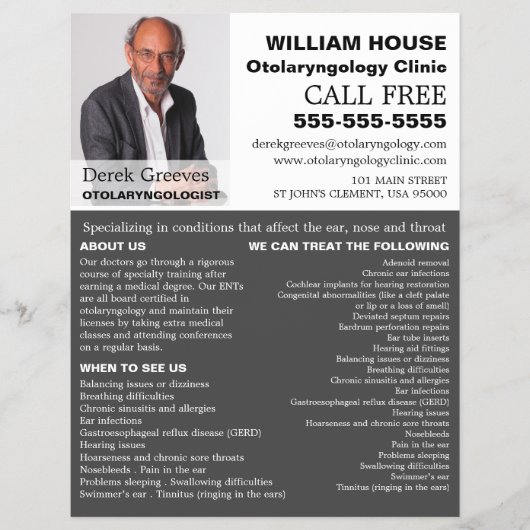 Persoonlijke foto, otolaryngoloog flyer (Voorkant)