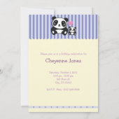 Persoonlijke foto Panda Birthday - uitnodiging - P (Achterkant)