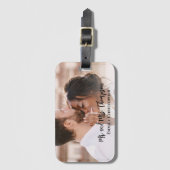 Persoonlijke foto Passen getrouwd Wedding Couple Bagagelabel (Voorkant (verticaal))